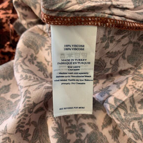 Faherty Susanna Smocked Dress Montserrat Floral Women XS Mauve BrownLongsleeve - Picture 12 of 15